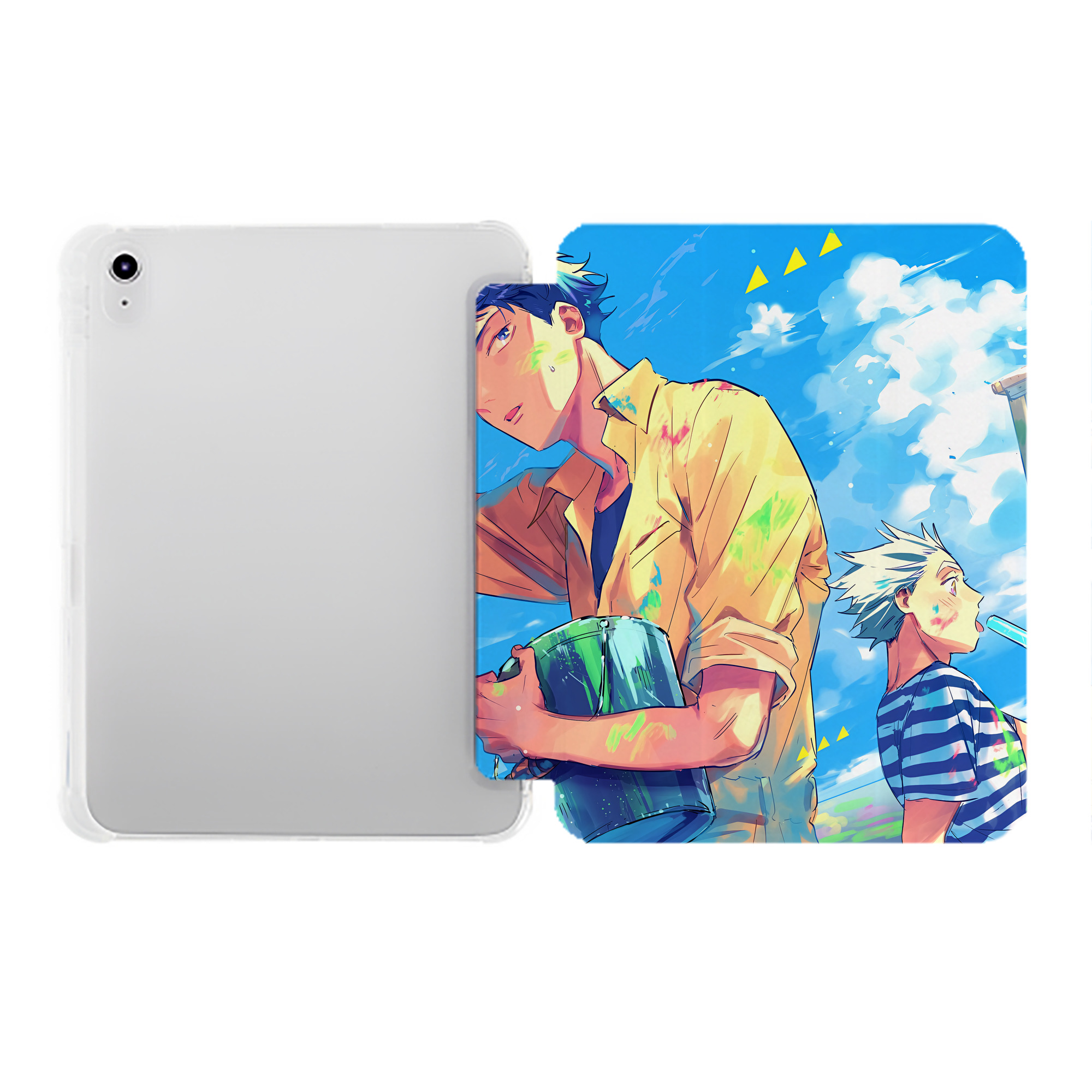 （画像用） ハイキュー!! Haikyu!! IPad ケース ペン収納付き 三つ折りスタンド PUレザー×シリコン 対応機種9.5/10.5/10.9インチ